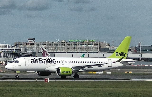 Air Baltic Airbus A220-300 Trio at Dublin Airport