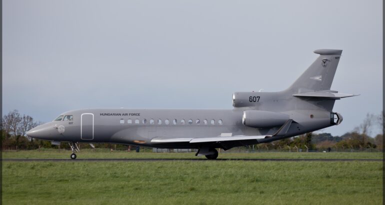 Hungarian Air Force Falcon 7X 607 visits Dublin